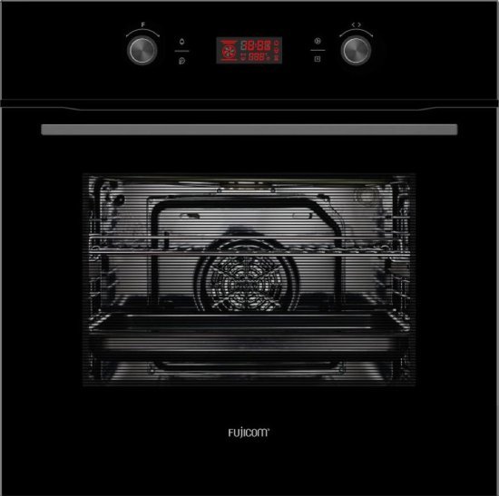 תנור בנוי משולב מיקרוגל 60 ס''מ 70 ליטר 9 תוכניות Fujicom FJ-BO797BL - צבע שחור