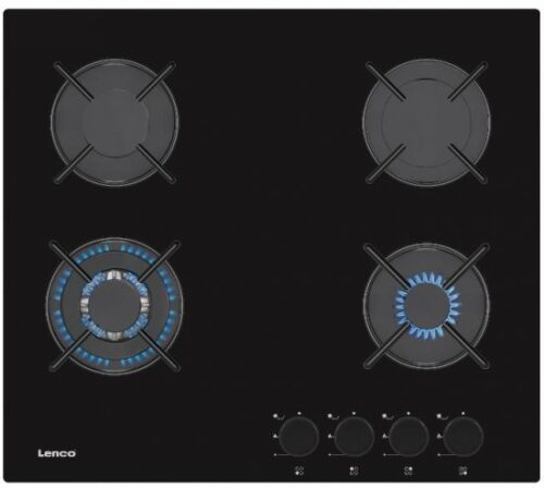 מציאון ועודפים - כיריים גז 4 להבות בישול LENCO LGH-6408BK - זכוכית שחורה