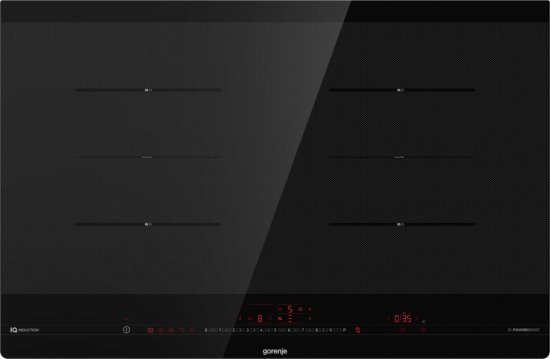 כיריים אינדוקציה 4 משטחי חימום 80 ס''מ Gorenje OmniFlex IQ IS846BG - תלת פאזי - זכוכית שחורה