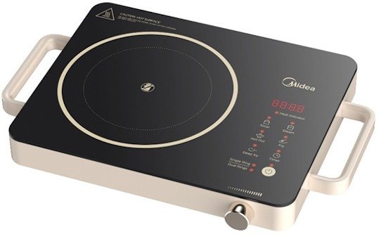 כיריים חשמליות קרמיות מוקד בישול אחד Midea MC-HW2210 2200W - זכוכית שחורה‏