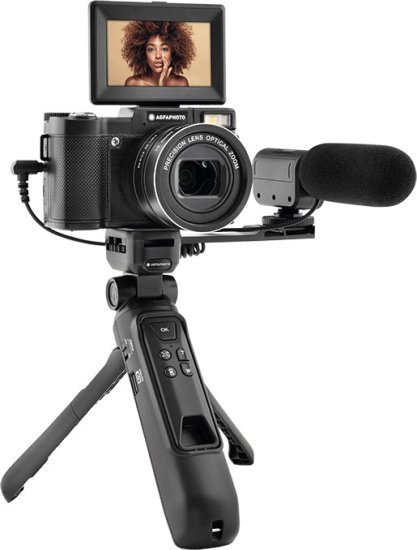 ערכת מצלמה דיגיטלית + כרטיס זיכרון בנפח 32GB + חצובה + מיקרופון AgfaPhoto Realishot VLG4K-OPT - גרסת זום אופטי