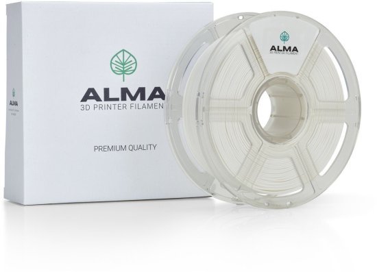 סליל הדפסה (פילמנט) 1.75 מ”מ / 1 ק”ג דגם PLA SE מבית ALMA - צבע לבן - בעל אישור FDA