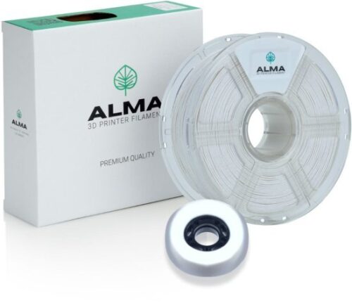 סליל הדפסה (פילמנט) 1.75 מ”מ / 1 ק”ג דגם TPE FLEXIBLE מבית ALMA - צבע לבן - בעל אישור FDA