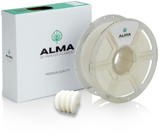 סליל הדפסה (פילמנט) 1.75 מ”מ / 1 ק”ג דגם TPU95A מבית ALMA - צבע לבן