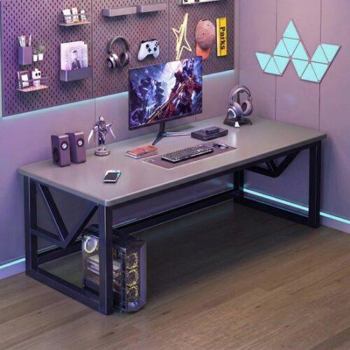 שולחן גיימינג ברוחב 120 ס''מ דגם RSM-3034 מבית Rosso Italy - צבע אפור / שחור