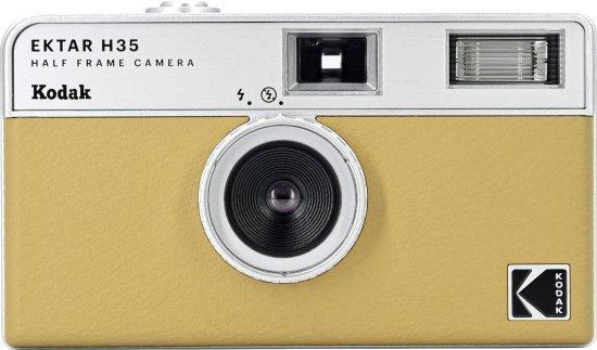 מצלמת פילם Kodak Ektar H35 בפורמט חצי-פריים לצילום שתי תמונות על אותו פריים - צבע צהוב