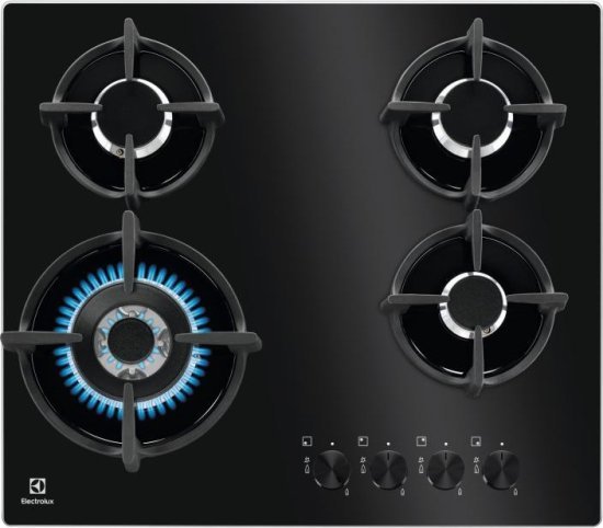 כיריים גז 4 להבות בישול 60 ס''מ דגם KGG6437K מבית Electrolux - זכוכית שחורה
