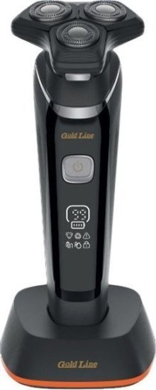 מכונת גילוח נטענת לגילוח יבש / רטוב 5W מבית Gold Line - צבע שחור