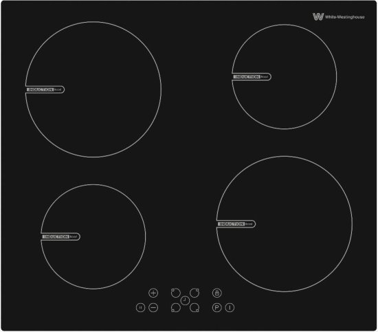כיריים אינדוקציה 4 אזורי בישול 60 ס''מ White-Westinghouse WIH60B 2500W - זכוכית שחורה