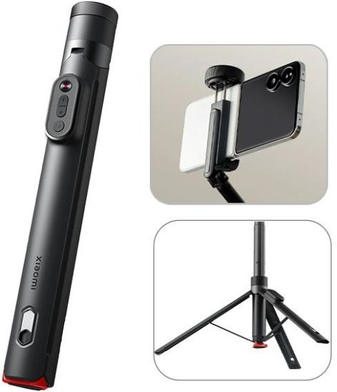 חצובת מוט סלפי 160 ס''מ Xiaomi Zoom Floor Selfie Stick Tripod - צבע שחור