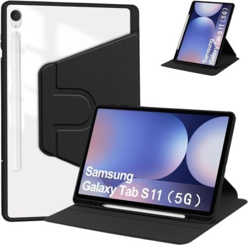 כיסוי מעמד Premium 360 Leather ל-Samsung Galaxy Tab S11 - צבע שחור