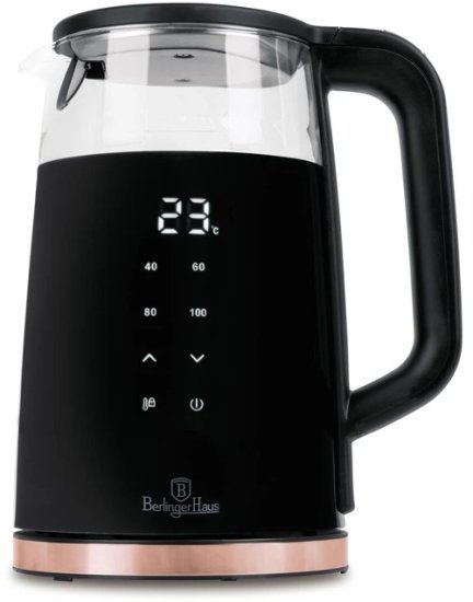 קומקום דיגיטלי 1.7 ליטר Berlinger Haus BH9477 2200W - צבע שחור / רוז גולד
