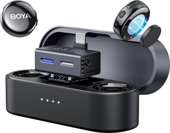 מערכת מיקרופון דש אלחוטית Boya BOYALINK 3 עם 2 משדרים ומקלט Type-C - מופעלת על ידי AI