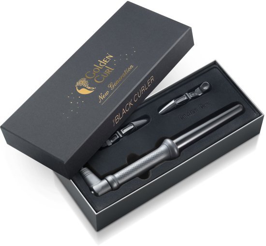 מציאון ועודפים - Golden Curl - מסלסל שיער GL506 לעיצוב תלתלים 25-18 מ''מ - צבע שחור