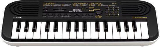 מיני אורגנית ניידת 32 קלידים Casio Casiotone SA-51 - צבע שחור / לבן