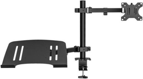 מתקן תלייה שולחני למסך בגודל 17'' עד 32'' ומחשב נייד עד 17.3'' Sigma - צבע שחור