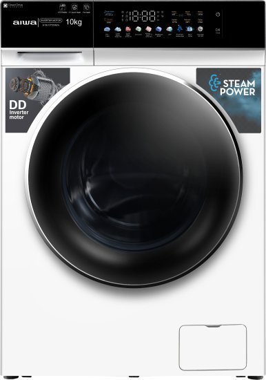 מכונת כביסה אינוורטר פתח חזית 10 ק''ג 1400 סל''ד Aiwa AI100-127T2DA07e-W - צבע לבן