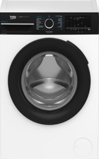 מכונת כביסה פתח חזית 8 ק''ג 15 תוכניות 1000 סל''ד Beko Inverter ProSmart BK8120UM - צבע לבן / שחור