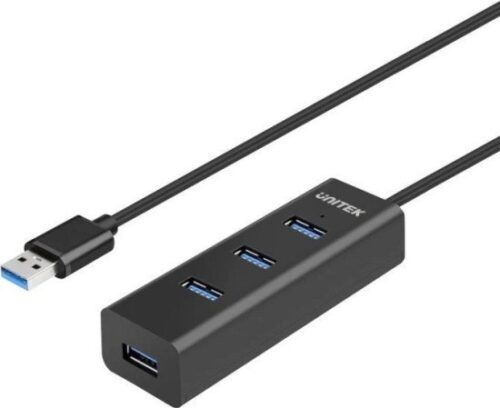 מפצל 4 חיבורים USB 3.0 דגם Y-3089 מבית Unitek - שנתיים אחריות על ידי היבואן הרשמי