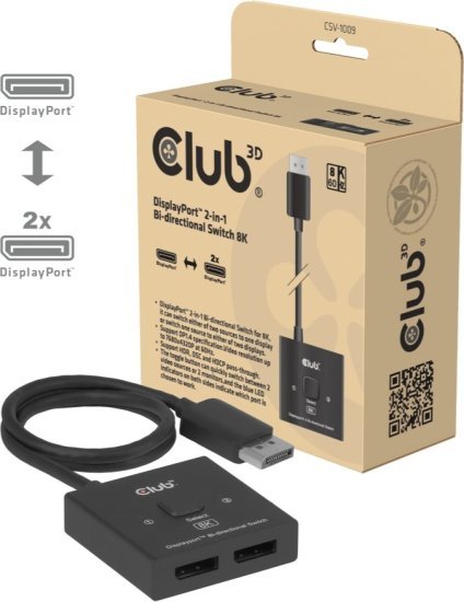 444400_b_1.jpg מתג דו כיווני 2 ב-1 לחיבורי DisplayPort 1.4 באיכות 8K60Hz דגם CSV-1009 מבית Club3D