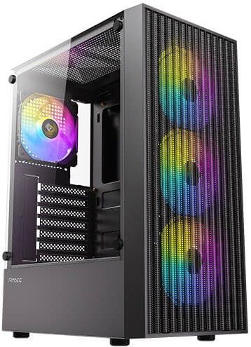 מארז מחשב ללא ספק Antec AX27 RGB Elite ATX Mid Tower - צבע שחור