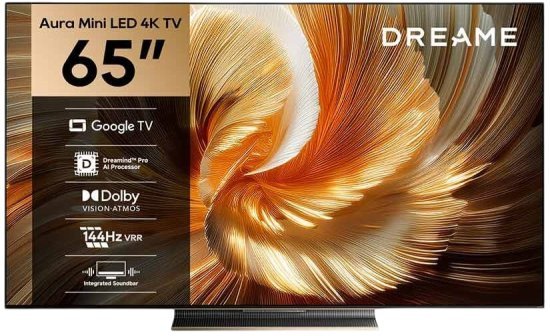 טלוויזיה חכמה ''Dreame Aura Mini LED 4K S100 65 - שלוש שנות אחריות יבואן רשמי על ידי קריסטלינו