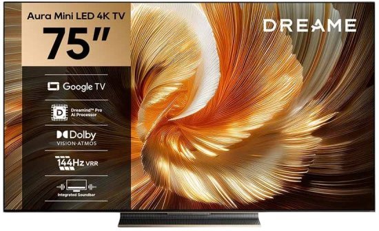445916_b_1.jpg טלוויזיה חכמה ''Dreame Aura Mini LED 4K S100 75 - שלוש שנות אחריות יבואן רשמי על ידי קריסטלינו