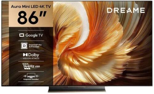 טלוויזיה חכמה ''Dreame Aura Mini LED 4K S100 86 - שלוש שנות אחריות יבואן רשמי על ידי קריסטלינו