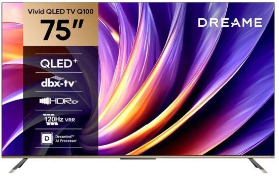 טלוויזיה חכמה ''Dreame Vivid QLED Q100 75 - שנה אחריות יבואן רשמי על ידי קריסטלינו