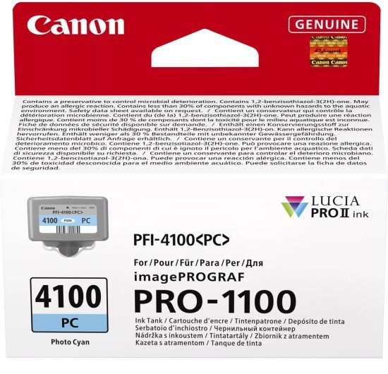 ראש דיו מקורי Canon PFI-4100PC - צבע Photo Cyan