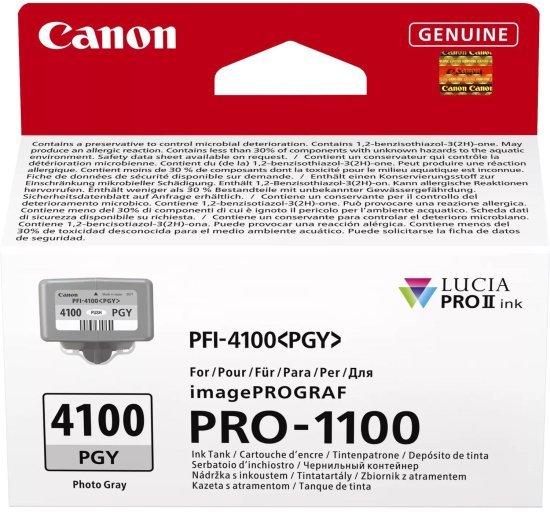 ראש דיו מקורי Canon PFI-4100PGY - צבע Photo Gray