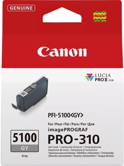 ראש דיו מקורי Canon PFI-5100GY - צבע אפור
