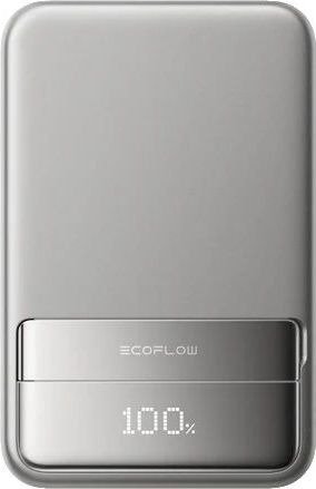 סוללת גיבוי מגנטית 10000mAh תומכת Qi2 דגם RAPID מבית EcoFlow - צבע כסוף