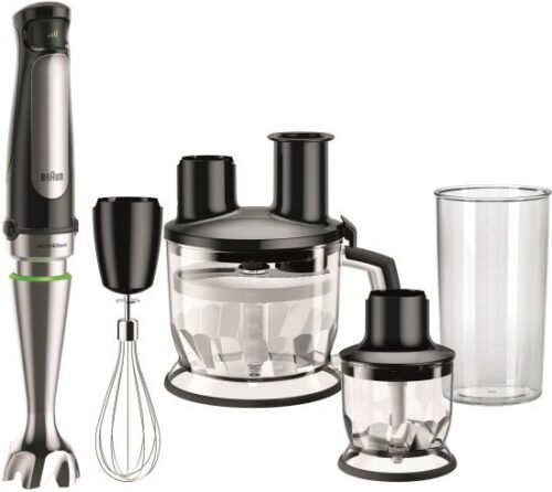 בלנדר מוט 5 ב-1 1000W דגם MQ7085X סדרת MultiQuick 7 מבית Braun - צבע נירוסטה ושחור