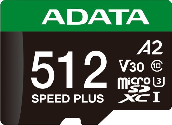 כרטיס זיכרון Speed Plus microSDXC UHS-I U3 Class 10 עם מתאם SD מבית ADATA - נפח 512GB