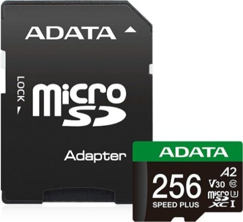 447079_b_1.jpg כרטיס זיכרון Speed Plus microSDXC UHS-I U3 Class 10 עם מתאם SD מבית ADATA - נפח 256GB