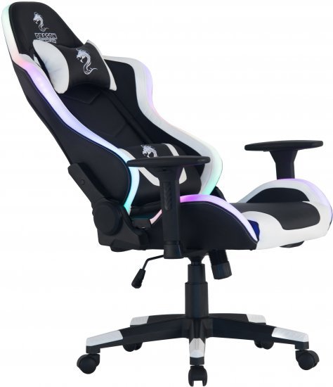 מציאון ועודפים - כיסא לגיימרים Dragon Space RGB - צבע שחור / לבן