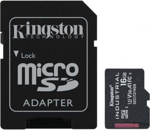 447882_b_1.jpg מציאון ועודפים - כרטיס זיכרון עם מתאם Kingston Micro SDHC INDUSTRIAL 16GB Class-10 UHS-I SDCIT2 / 16GB - נפח 16GB