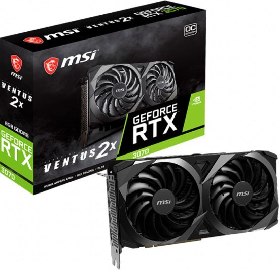 מציאון ועודפים - כרטיס מסך MSI RTX 3070 VENTUS 2X 8GB OC LHR GDDR6 HDMI 3xDP