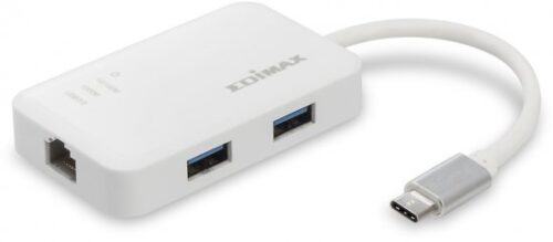 49112_b_1.jpg מפצל Edimax מחיבור USB מסוג C לחיבור רשת RJ45 בעל 3 חיבורי USB 3.0