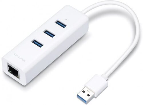 מפצל USB 3.0 לחיבור רשת RJ45 בעל 3 חיבורי TP-Link UE330 USB 3.0