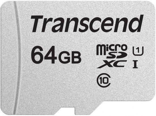 כרטיס זכרון Transcend 300S Micro SDXC UHS-I U1 TS64GUSD300S - נפח 64GB - ללא מתאם SD