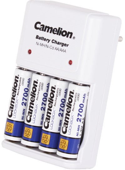 4 סוללות AA נטענות 2700mAh כולל מטען AA / AAA של חברת Camelion
