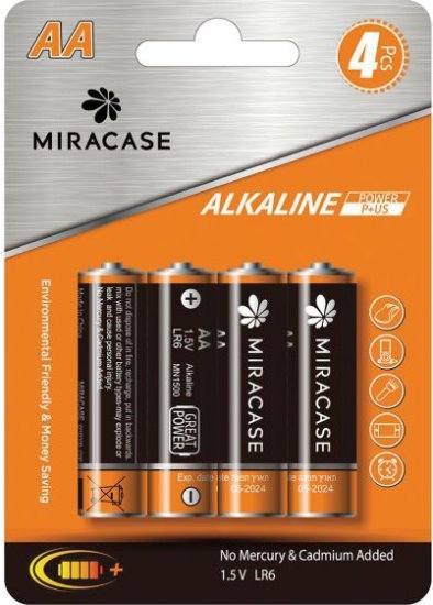 63900_b_1.jpg 4 סוללות AA לא נטענות Miracase Alkaline