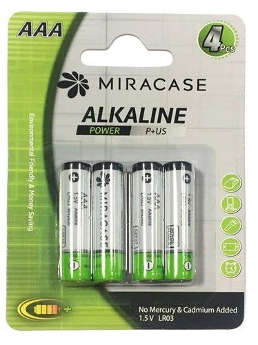 66336_b_1.jpg 4 סוללות AAA לא נטענות Miracase 1.5V LR03 Alkaline