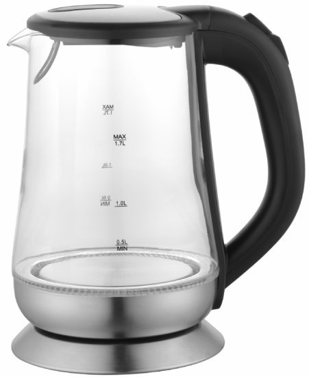 קומקום זכוכית 1.7 ליטר Hemilton HEM-1762 2000W - צבע שחור