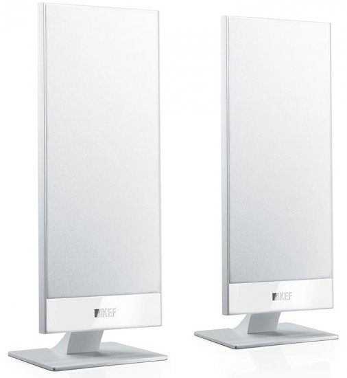 זוג רמקולים לוויניים מרכזיים KEF Flat T series T101 Ultra-Slim ''4.5- צבע לבן