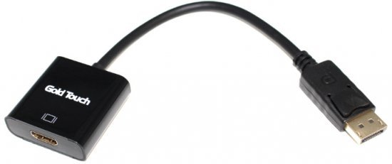 מתאם מחיבור Display Port זכר לחיבור HDMI נקבה באורך 0.2 מטר Gold Touch - תומך 4K 30Hz