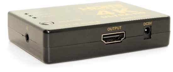 מתג 3 כניסות HDMI 4K ליציאה אחת עם שלט אלחוטי - Gold Touch