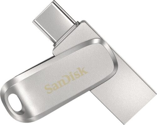 זיכרון נייד SanDisk Ultra Dual Drive Luxe USB 3.1 Type-C - דגם SDDDC4-512G-G46 - נפח 512GB - צבע כסוף
